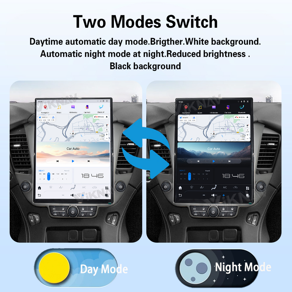 Viknav 15.6 inch Touch Screen Android Car Radio For Chevrolet Tahoe Suburban GMC Yukon 2014-2020 Wireless Carplay GPS Navigation With 13 Inch Car Digital Cluster