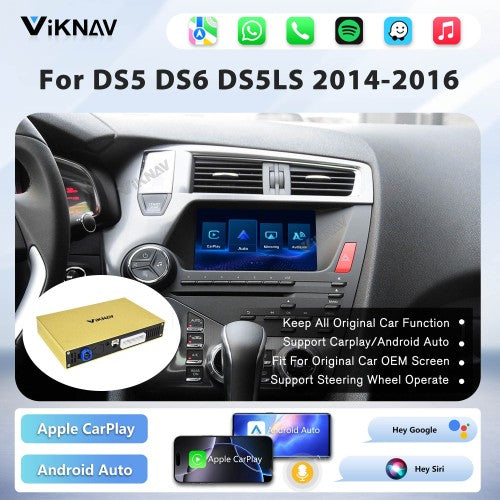 Viknav Linux System Wireless Carplay Android Auto Decoder Box For DS5LS DS5 DS6 2014-2016 GPS Navigation Original Car Radio Screen