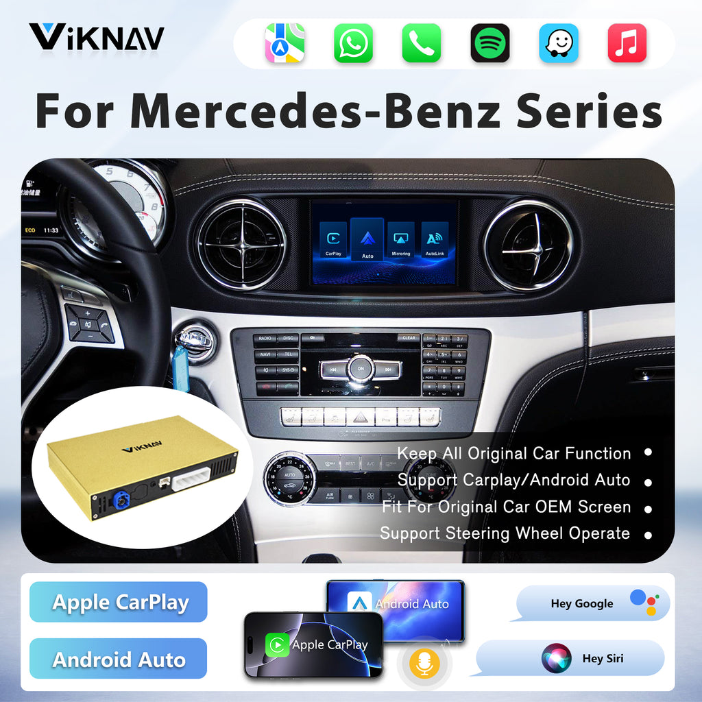 Viknav Linux System Decoder Box for Mercedes Benz Series Upgrade Interface Wireless Carplay Android Auto Decoding Box Autolink Airplay