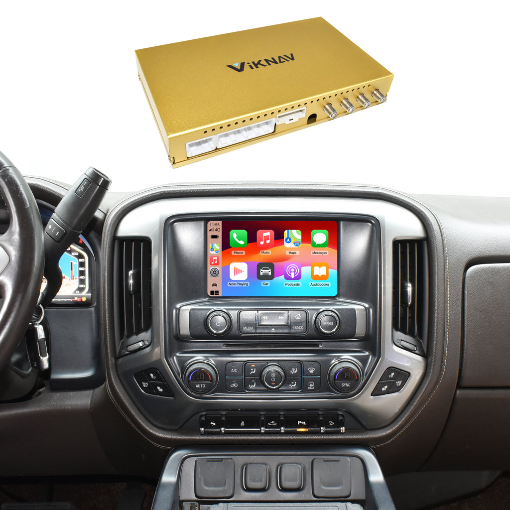 VIKNAV Android Carplay Decoder Box For Chevrolet Silverado GMC SIERRA 1500 2014-2018 GPS Navigation Multimedia player Auto Stereo Only Support OEM 8 Inch Screen