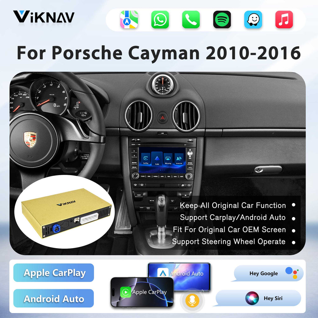 Viknav Linux System Wireless Carplay Android Auto Decoder Box for Porsche Cayman PCM 3.1 2010-2016 Upgrade Interface Autolink Airplay Decoding Box