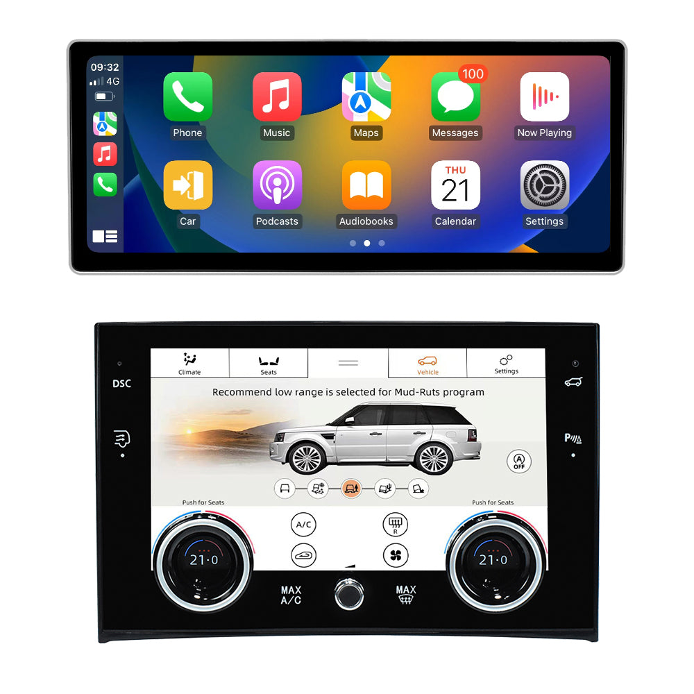 VIKNAV 12.3 Inch Android Car Radio And AC Panel For Land Rover Range Rover V8 L322 2002-2012 Auto Stereo Screen Upgrade