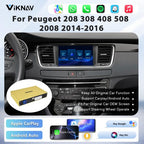 Viknav Car Decoder Box Linux Interface for Peugeot 208 308 408 508 2008 2014-2016 Upgrade interface Wireless Android Auto Apple CarPlay