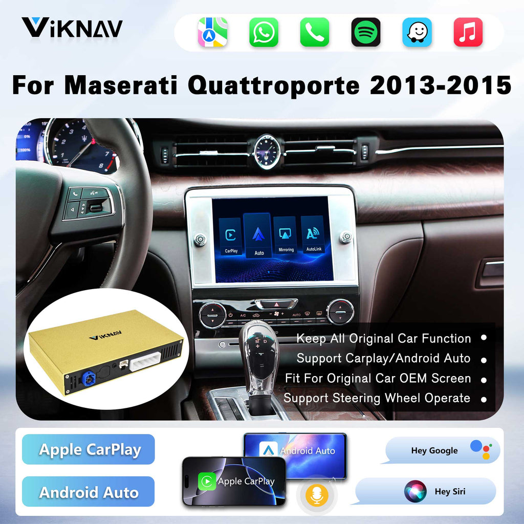 Viknav Linux System Wireless Carplay Android Auto Decoder Box for Maserati Quattroporte 2013-2015 Upgrade Interface Autolink Airplay Decoding Box