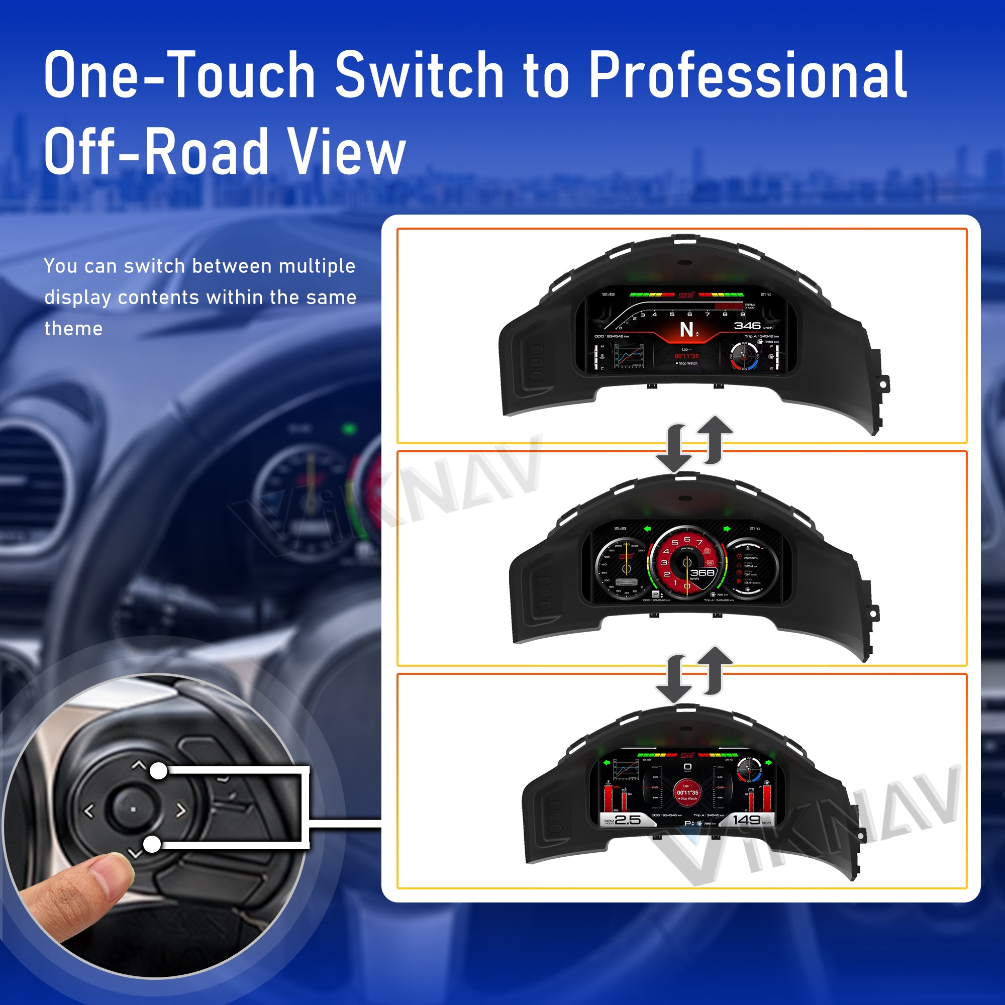 Viknav 12.3 Inch Digital Cluster Dashboard For Toyota 86 Subaru BRZ 2013 2014 2015 2016 2017 2018 2019 LCD Digital Instrument Full Screen Upgrade Speedometer Panel Gauges Replacement Cockpit