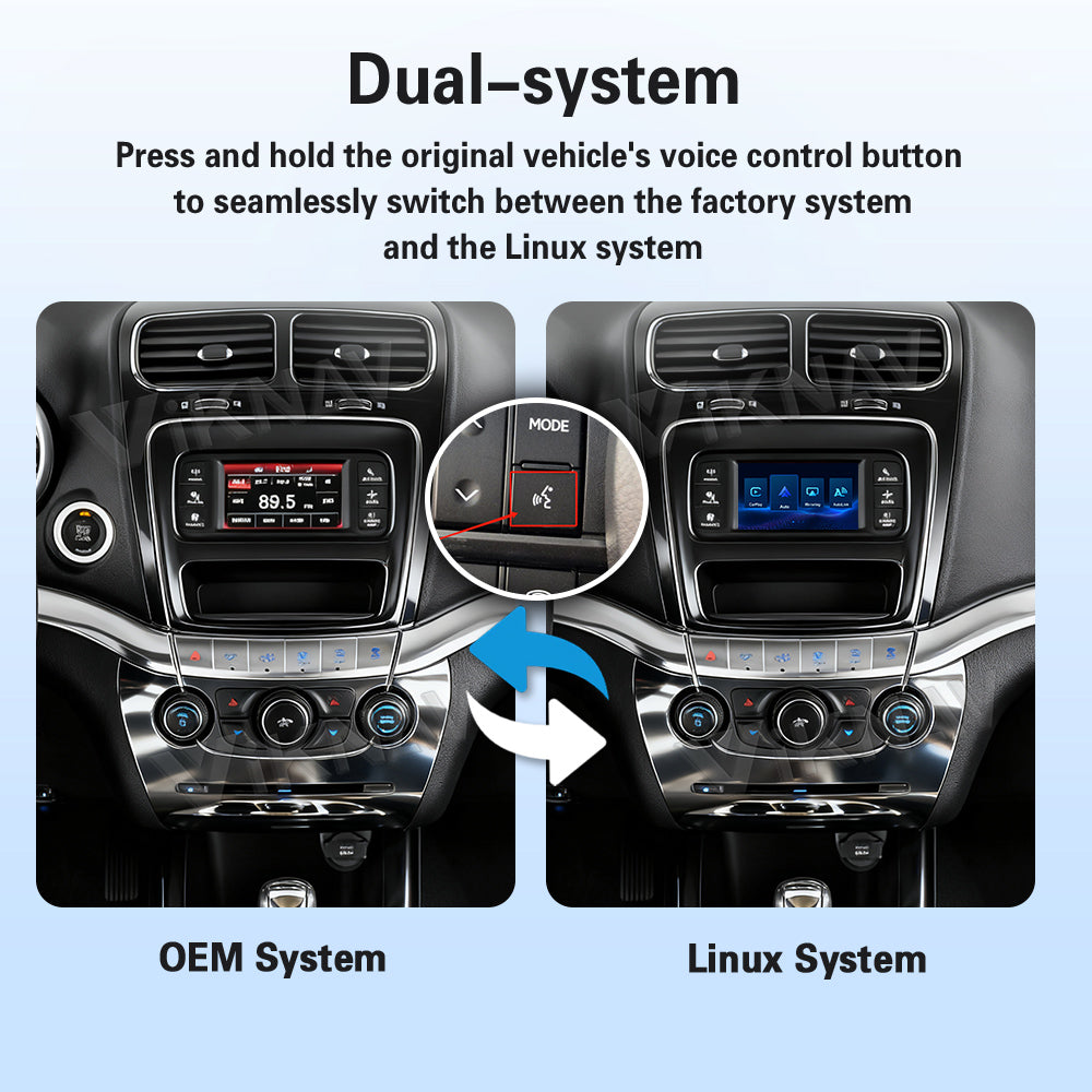 Viknav Linux System Decoder Box For Dodge Journey 2013-2018 OEM Harman System Upgrade Interface Wireless Carplay Android Auto Decoder Box Autolink Airplay