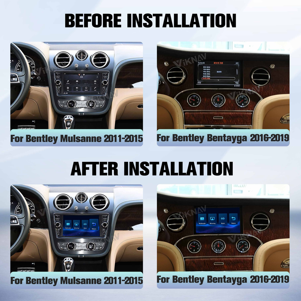 Viknav Linux System Decoder Box for Bentley Mulsanne Bentayga 2011-2019 Upgrade Interface Wireless Carplay Android Auto Decoding Box Autolink Airplay