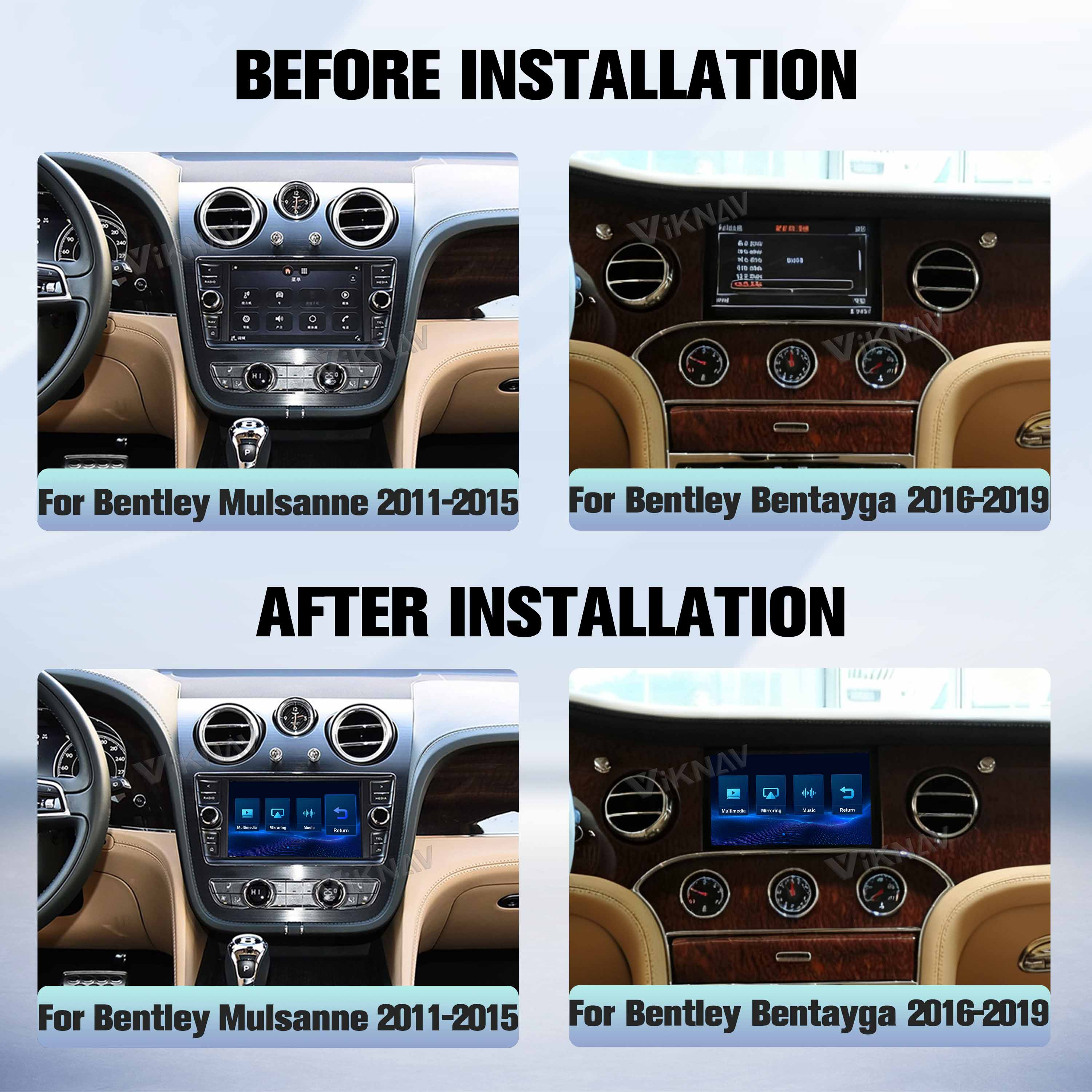 Viknav Linux System Decoder Box for Bentley Mulsanne Bentayga 2011-2019 Upgrade Interface Wireless Carplay Android Auto Decoding Box Autolink Airplay