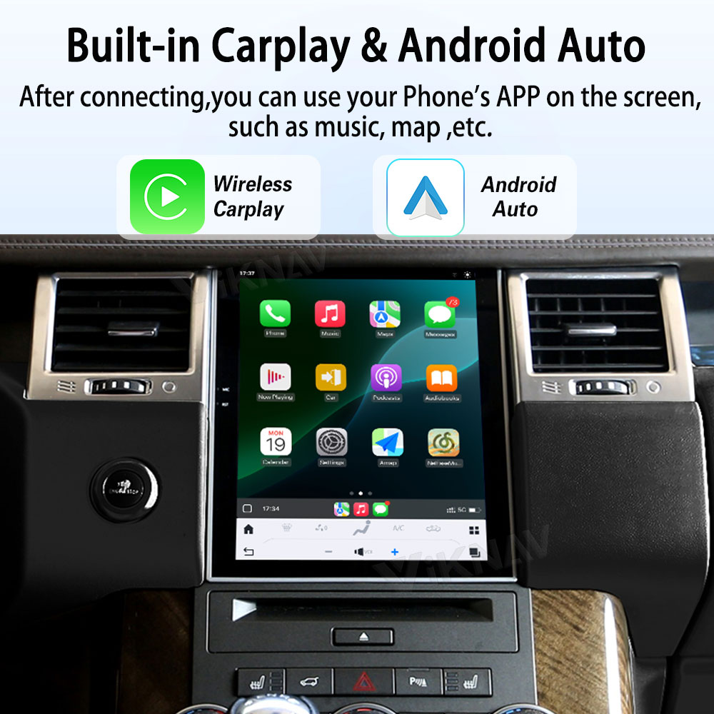 Viknav Android Radio AC Panel For Land Rover Range Sport L320 2009-2013 Wireless Carplay Android Auto Radio Touch Screen GPS Navigation Multimedia Player Air Conditioning Control