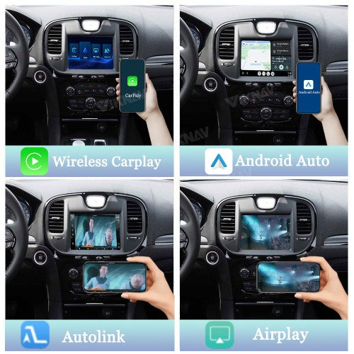 Viknav linux system wireless carplay android auto decoder box for Chrysler 300c 2012-2016 GPS Navigatipn Original Car Radio Screen