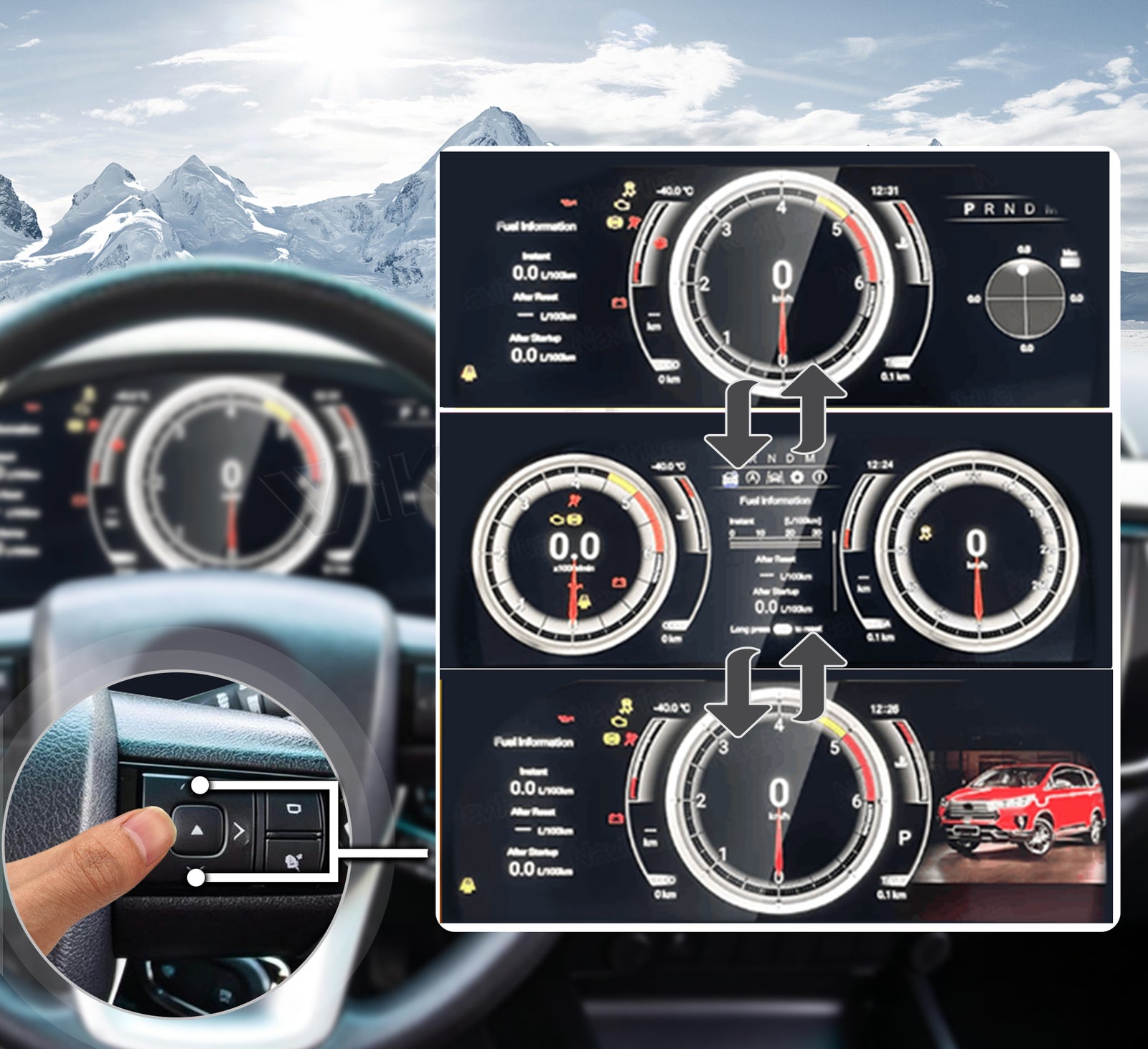 One-Touch Switch to Professional Off-Road View