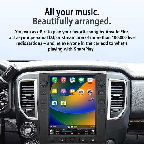 Viknav 12.1" Touch Screen Car Radio For Nissan Titan ( 2016 2017 2018 2019 ) Multimedia Player Android Auto GPS Navigation Wireless Carplay (128GB)