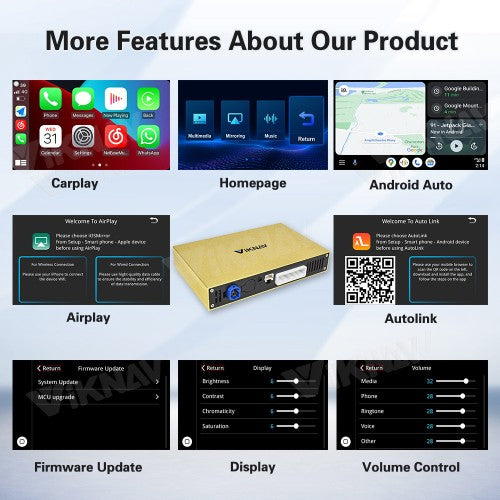 Viknav linux system wireless carplay android auto decoder box for Volkswagen MQB Golf VII GPS Navigatipn Original Car Radio Screen
