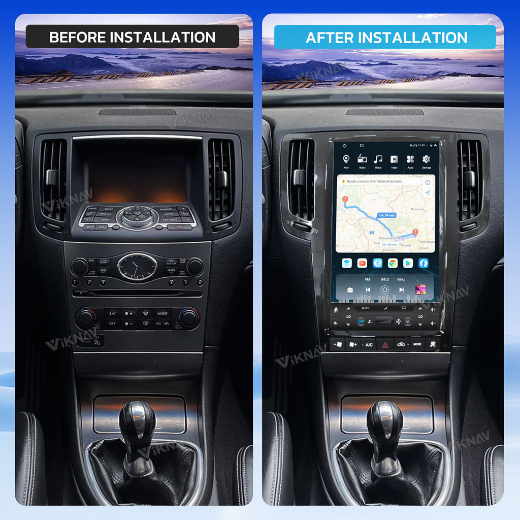 VIKNAV 13.6 Inch Android Car Radio for Infiniti G25 G37 G35 Q40 Q60 2007-2015 Auto Stereo Screen Upgrade Wireless Carplay GPS Navigation Multimedia Player Head Unit