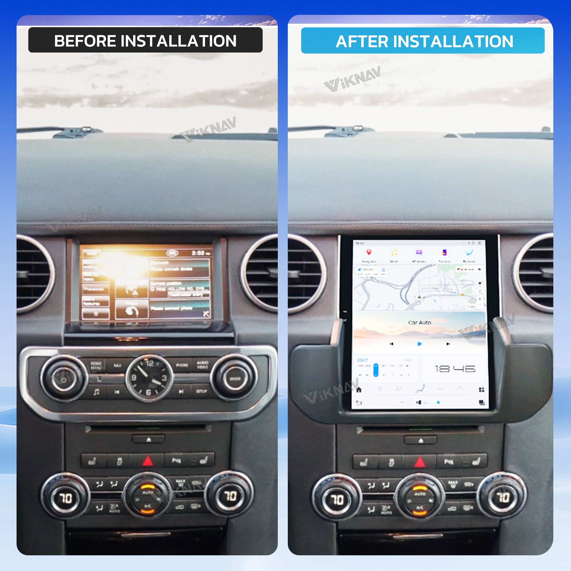 VIKNAV 10.4 Inch Android Car Radio For Land Rover Discovery 4 LR4 2009-2016 Auto Stereo Infotainment System Screen Upgrade (128GB)