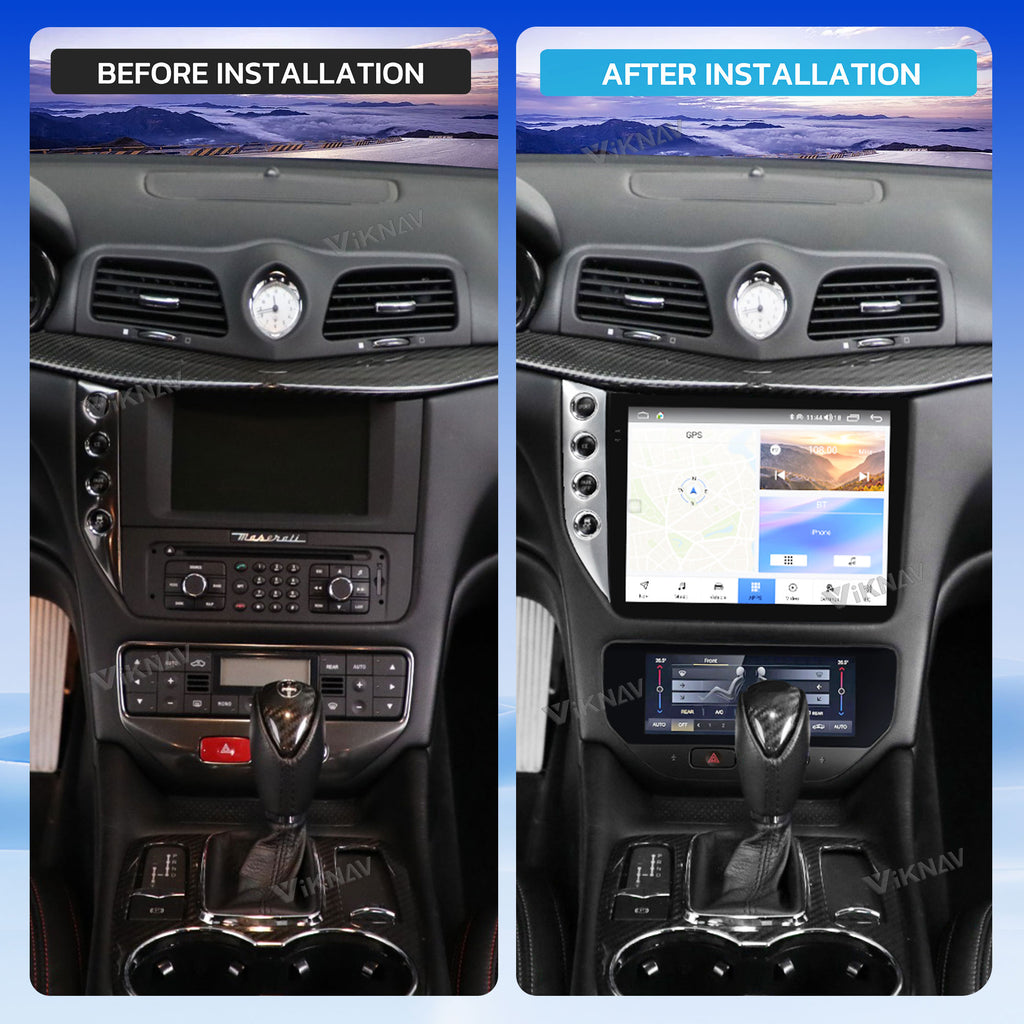 VIKNAV 10 Inch Android Car Radio for Maserati GranTurismo GT GC 2007-2017 Auto Stereo Screen Upgrade Wireless Carplay GPS Navigation Multimedia Player With AC Panel
