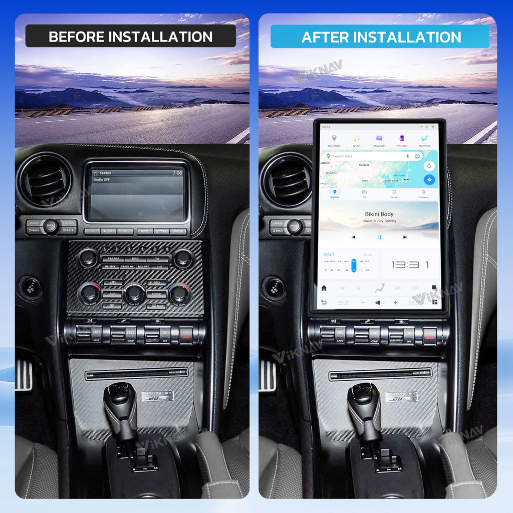 VIKNAV 14.4 Inch Android Car Radio For Nissan GTR 2008-2015 Auto Stereo Infotainment System Screen Upgrade (128GB)