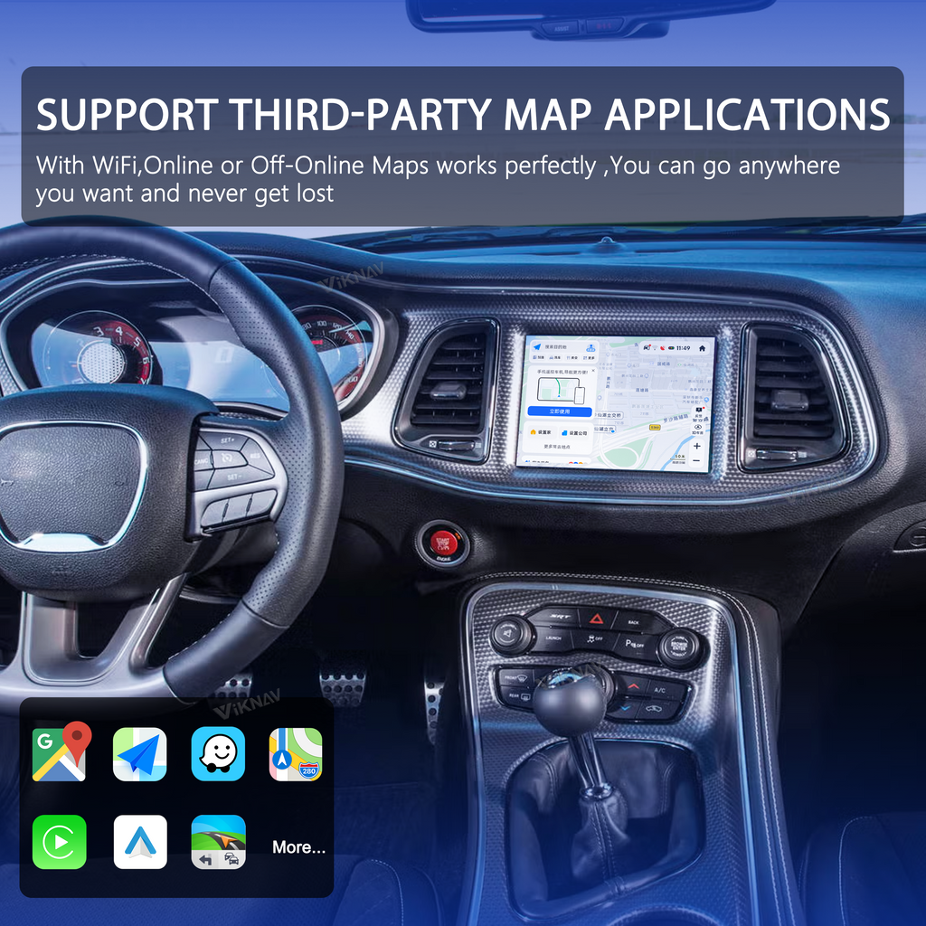 VIKNAV 8.4 Inch Android Car Radio for Dodge Charger Dodge Challenger 2015-2019 Auto Stereo Screen Upgrade Wireless Carplay GPS Navigation Multimedia Player Head Unit
