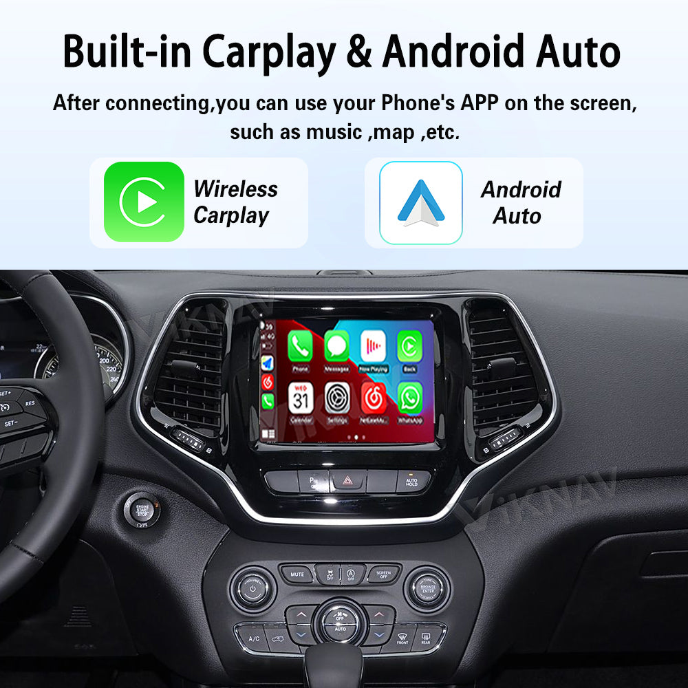 Viknav Linux System Wireless Carplay Android Auto Decoder Box for Jeep Cherokee 2014-2019 Upgrade Interface Autolink Airplay Decoding Box