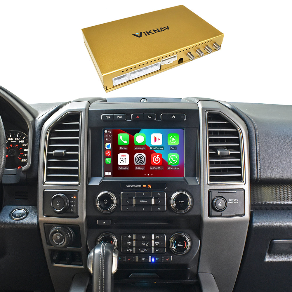 VIKNAV Android Carplay Decoder Box For Ford F150 F250 F350 F450 Raptor SYNC2 SYNC3 GPS Navigation Multimedia player Auto Stereo Only Support OEM 8 Inch Screen