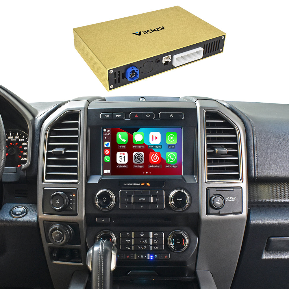 VIKNAV Linux Carplay Android Auto Decoder Box For Ford F150 Raptor Expedition Explorer Mustang Mondeo Fusion Escape Focus Edge C-max SYNC2 SYNC3