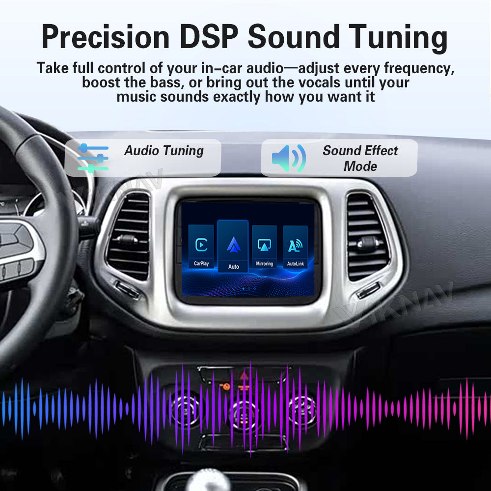 Viknav Linux System Wireless Carplay Android Auto Decoder Box for Jeep Compass 2017-2019 Upgrade Interface Autolink Airplay Decoding Box