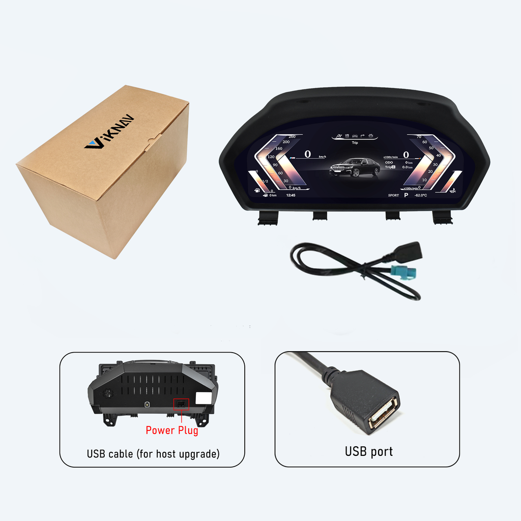 Viknav 12.3 inch Digital Gauge Cluster for BMW 3series 3seriesGT 4series 2013-2019 LCD Car Digital Speedometer Dashboard Panel