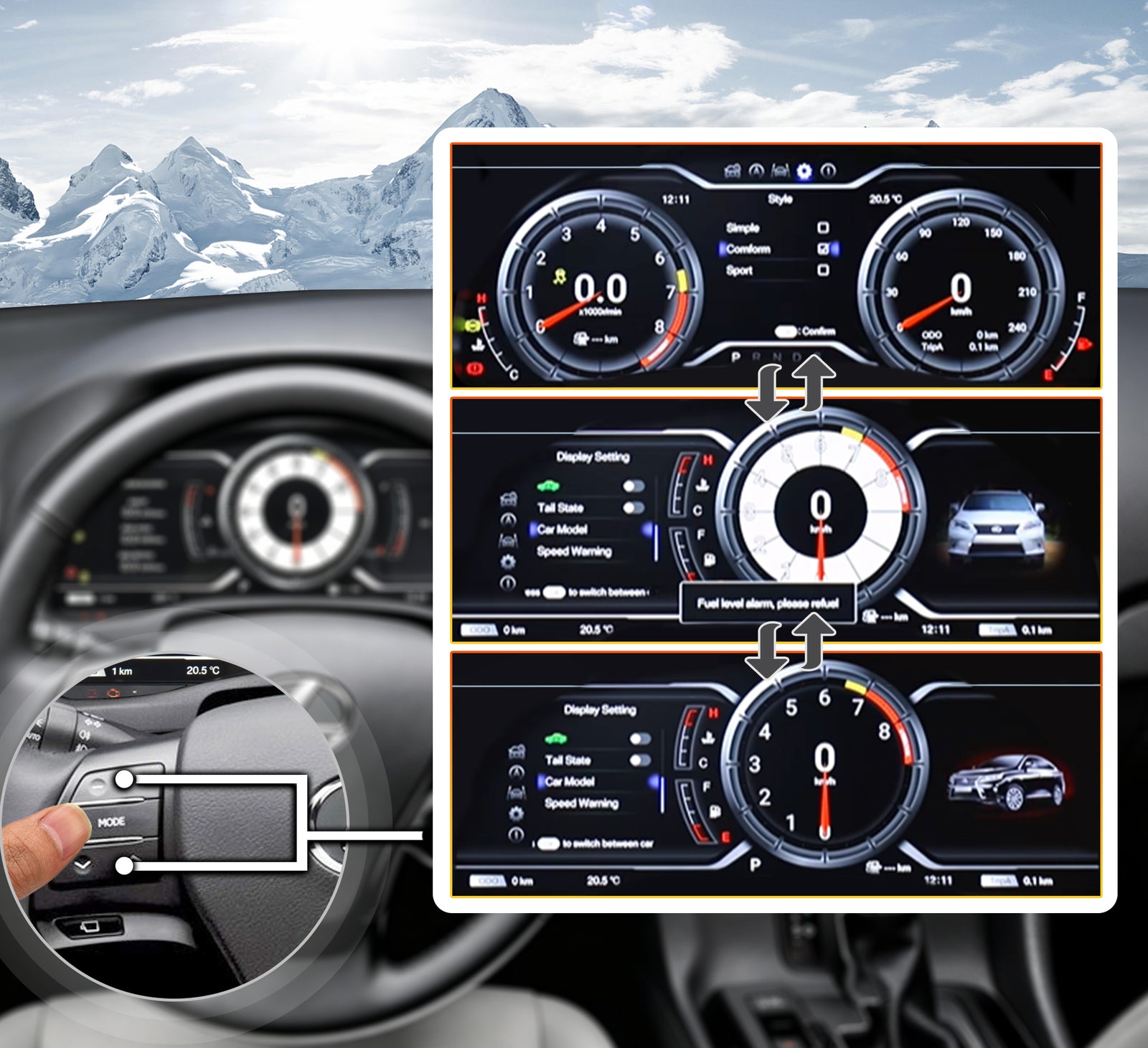 One-Touch Switch to Professional Off-Road View