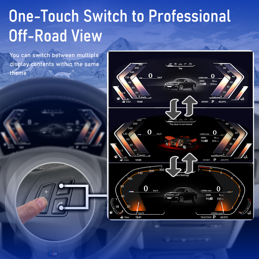 Viknav 11 inch Digital Gauge Cluster for BMW 3Series E90 E91 E92 E93 2005-2012 LCD Car Digital Speedometer Dashboard Panel