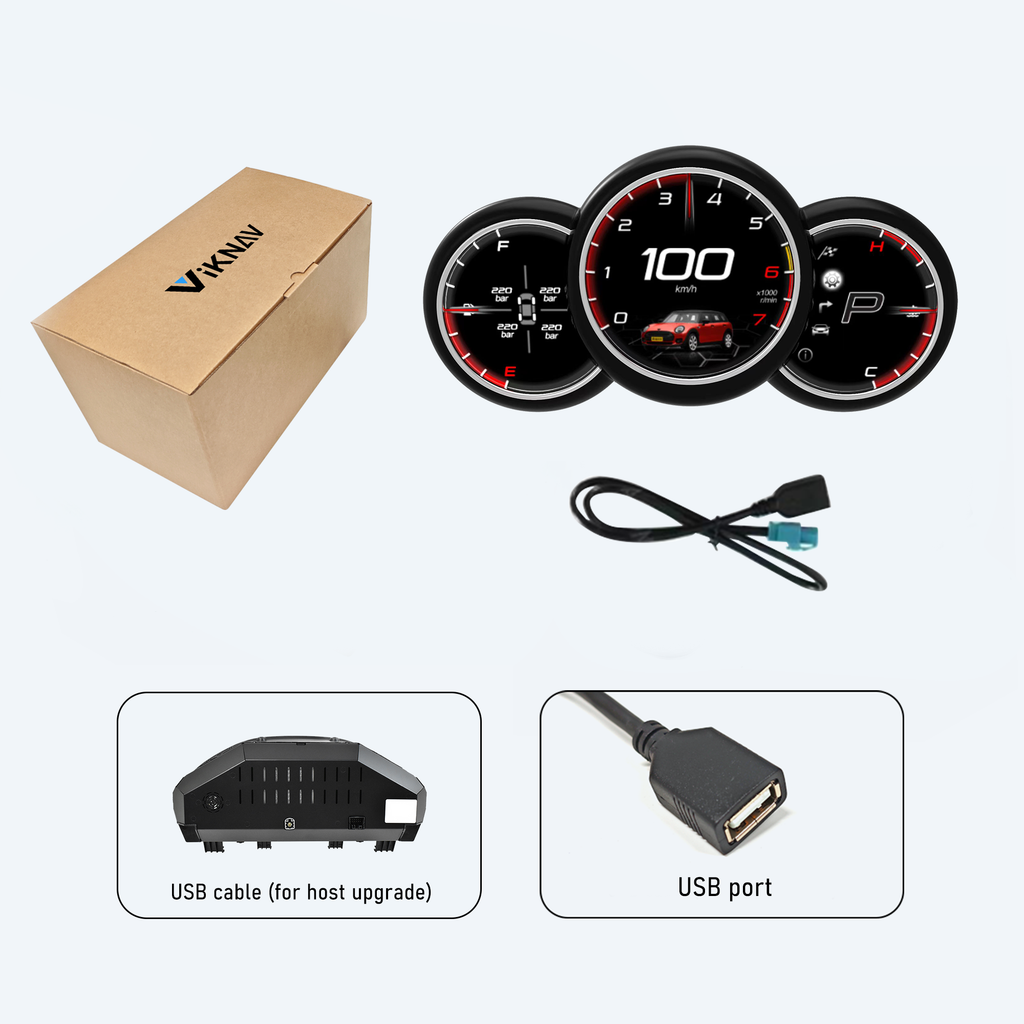 Viknav 9 inch Digital Gauge Cluster for BMW MINI 2014-2023 RHD&LHD LCD Car Digital Speedometer Dashboard Panel