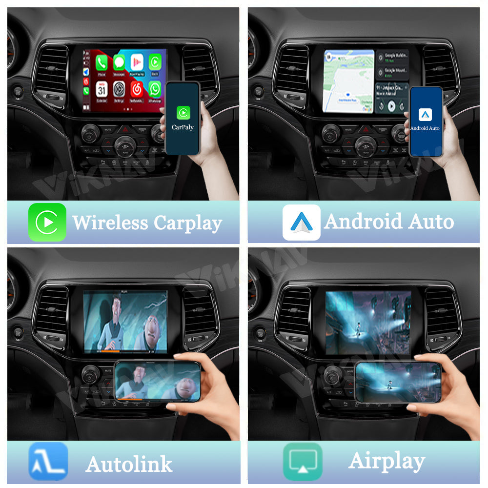Viknav Linux System Wireless Carplay Android Auto Decoder Box for Jeep Grand Cherokee 2014-2019 Upgrade Interface Autolink Airplay Decoding Box