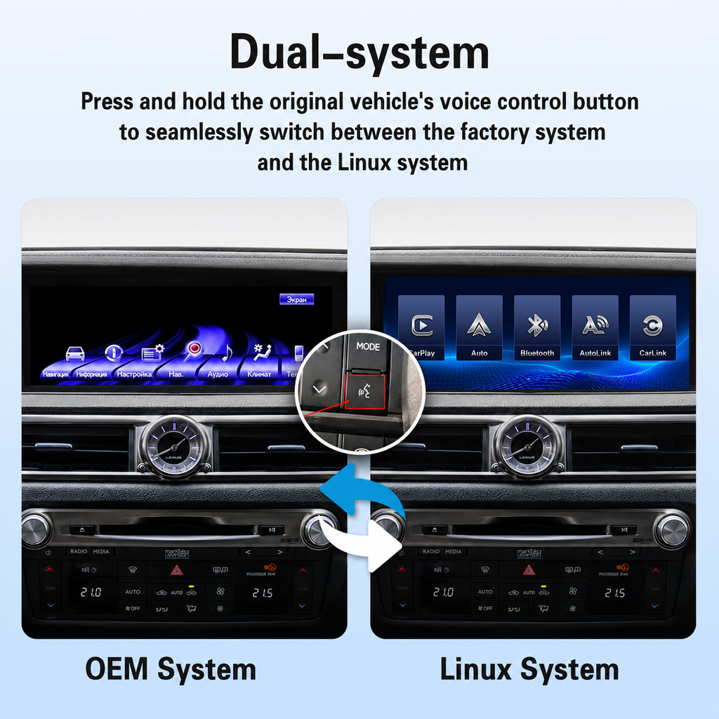 VIKNAV Wireless CarPlay Android Auto Decoder Linux Interface Box Upgrade for Lexus GS 2007–2020