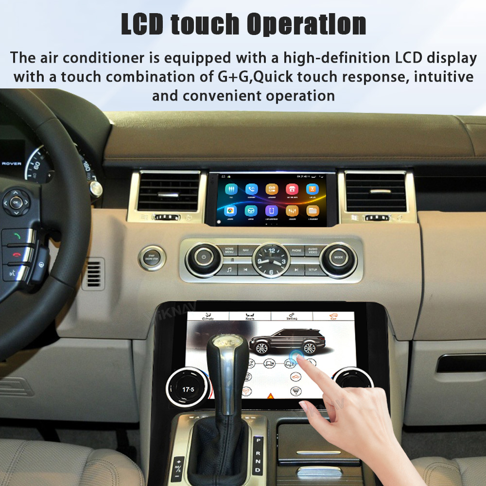 Viknav Android Radio AC Panel For Land Rover Range Sport L320 2009-2013 Wireless Carplay Android Auto Radio Touch Screen GPS Navigation Multimedia Player Air Conditioning Control