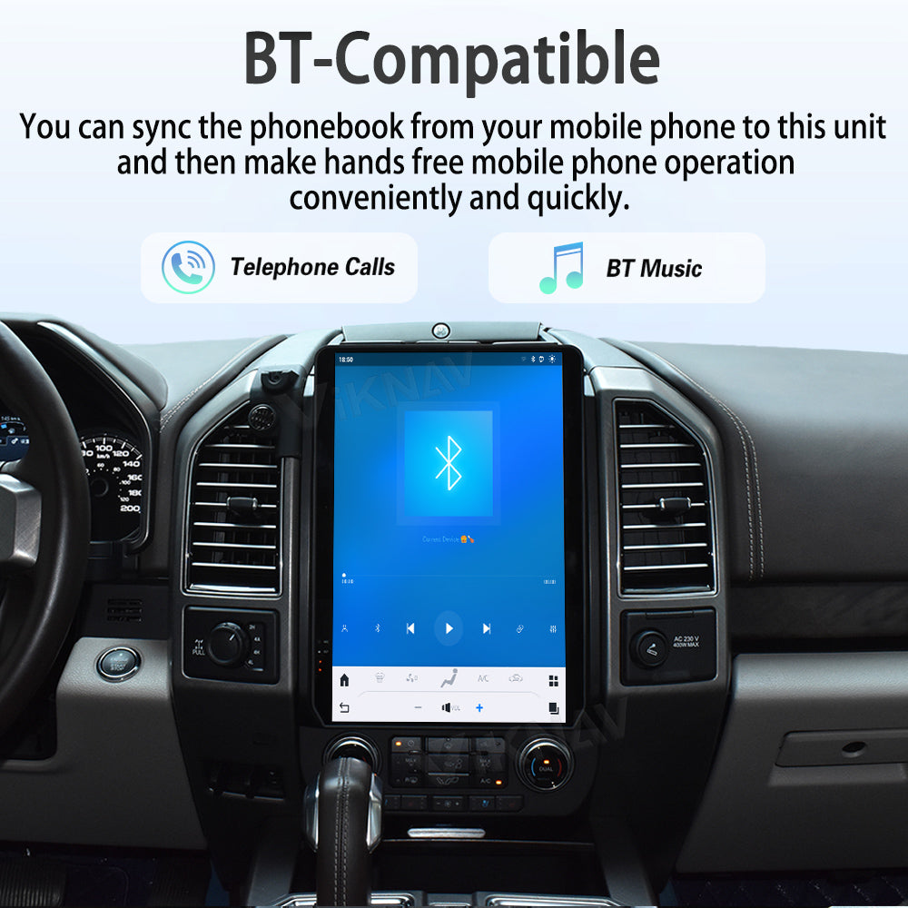 Viknav 14.4 Inch Car Radio Android and Digital Cluster Dashboard Panel Speedometer For Ford F150 Raptor 2015-2022 Stereo Wireless Carplay Android Auto Touch Screen GPS Navigation Multimedia Player