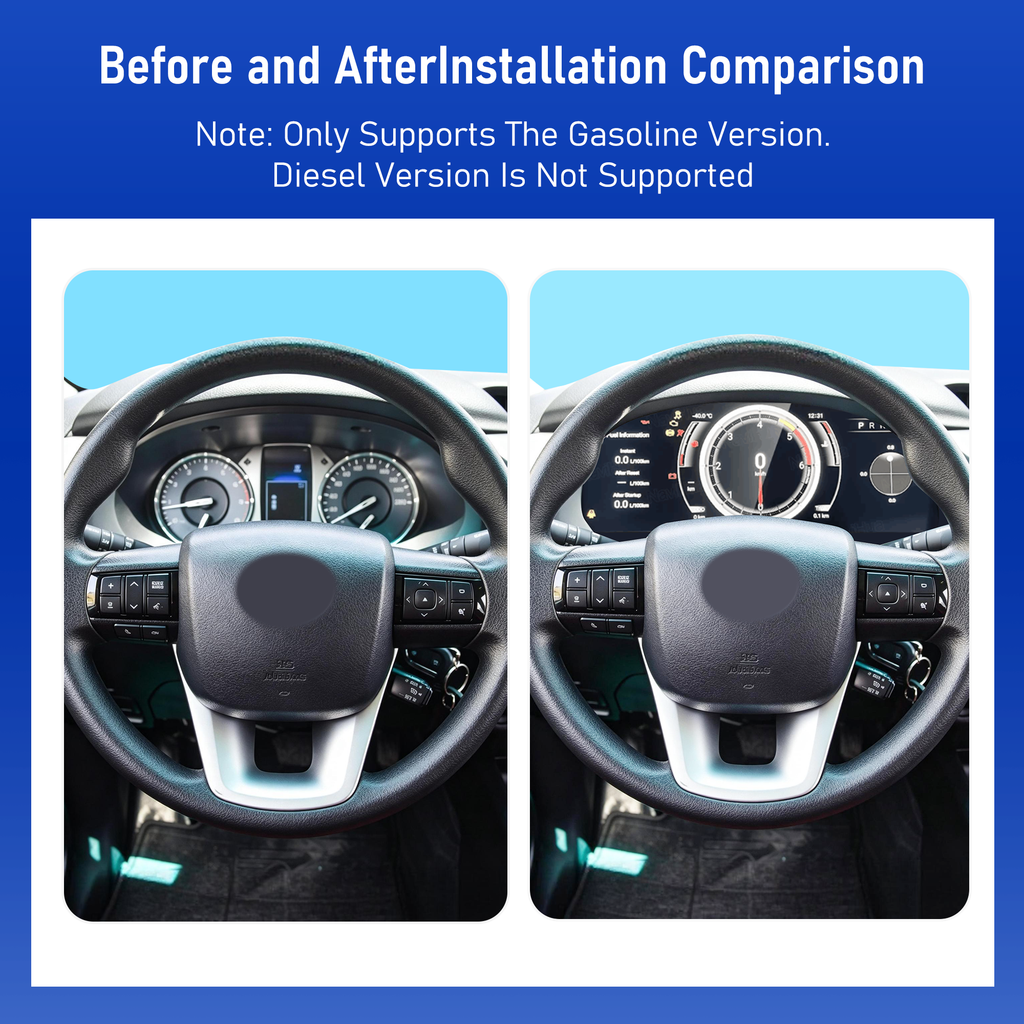 Viknav 12.3 inch Digital Gauge Cluster for Toyota Innova 2016-2022 LCD Car Digital Speedometer Dashboard Panel