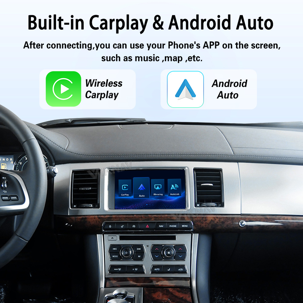 Viknav Linux System Decoder Box For Jaguar XF 2012-2018 OEM Bosch System Upgrade Interface Wireless Carplay Android Auto Decoder Box Autolink Airplay