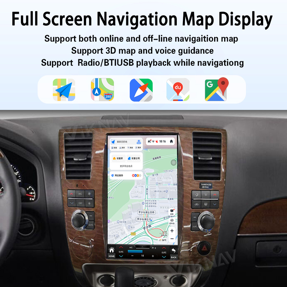 Viknav Android 9 inch Car Stereo For Infiniti QX56/Nissan Armada 2004-2010 Wireless CarPlay & Android Auto GPS Navigation Head Unit