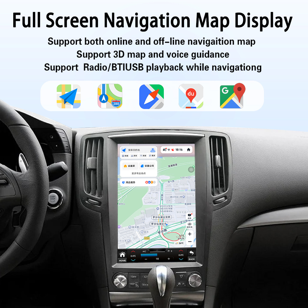 Viknav Android 12.1 inch Car Stereo For Infiniti G25/G35/G37/Q60/Q60S 2004-2013 Wireless CarPlay & Android Auto GPS Navigation Head Unit