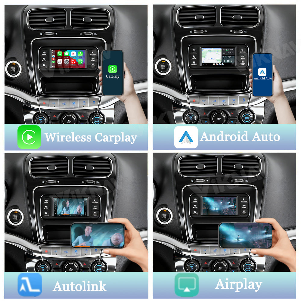 Viknav Linux System Decoder Box For Dodge Journey 2013-2018 OEM Harman System Upgrade Interface Wireless Carplay Android Auto Decoder Box Autolink Airplay