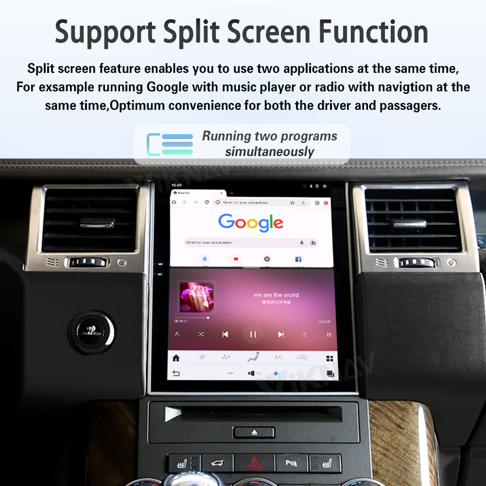 Viknav Android Radio AC Panel For Land Rover Range Sport L320 2009-2013 Wireless Carplay Android Auto Radio Touch Screen GPS Navigation Multimedia Player Air Conditioning Control