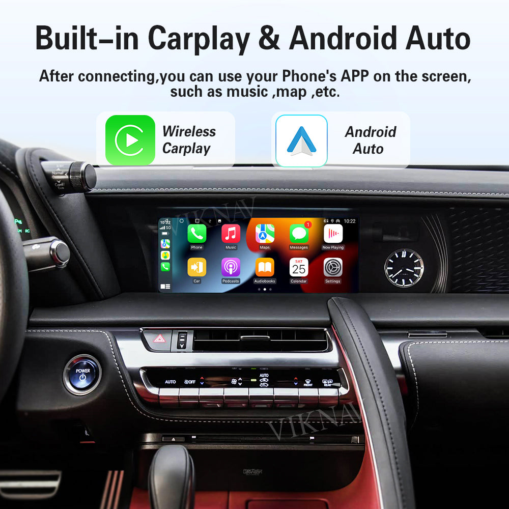 VIKNAV Wireless CarPlay Android Auto Decoder Linux Interface Box Upgrade for Lexus LC500 2018-2020