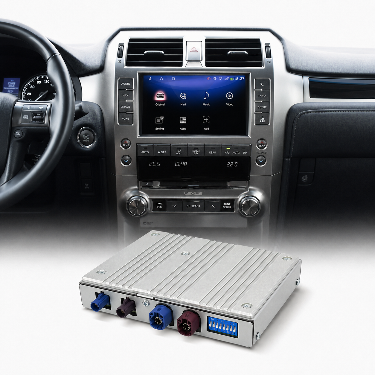 VIKNAV Wireless CarPlay Android Auto Decoder Android 13 Interface Box Qualcomm Snapdragon Upgrade for Lexus GX 2014-2023