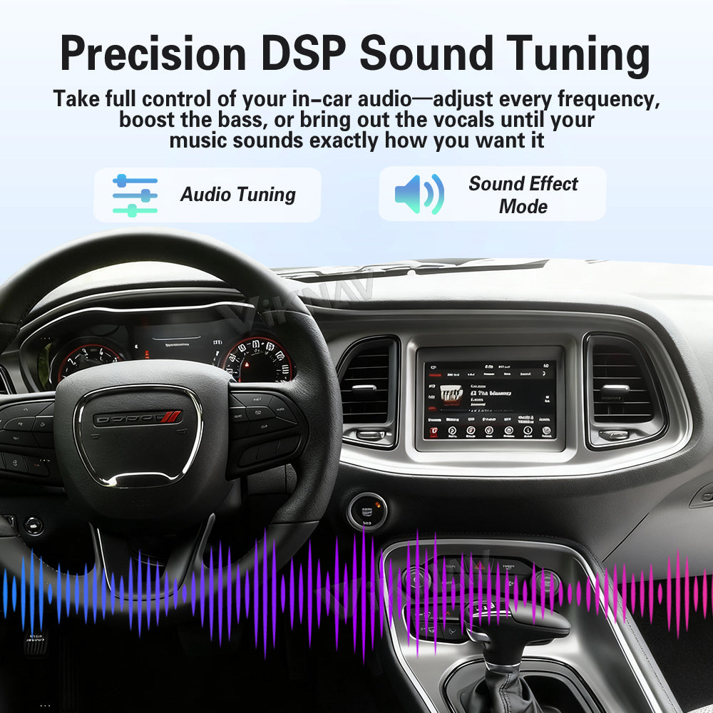 Viknav Linux System Decoder Box For Dodge Challenger 2015-2022 OEM Harman System Upgrade Interface Wireless Carplay Android Auto Decoder Box Autolink Airplay