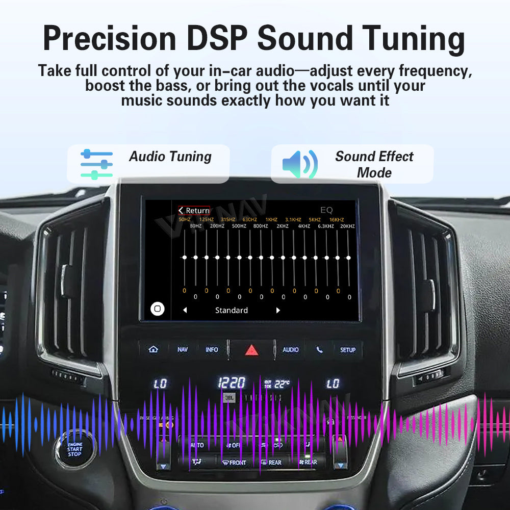VIKNAV Wireless CarPlay Android Auto Decoder Linux Interface Box Upgrade for Toyota Land Cruiser LC200 2007–2021