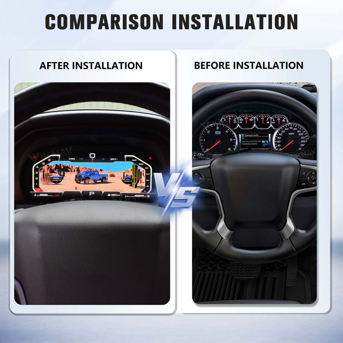 Viknav 15.6 inch Touch Screen Android Car Radio For Chevrolet Silverado GMC SIERRA 2014-2018 Wireless Carplay GPS Navigation With 13 Inch Car Digital Cluster