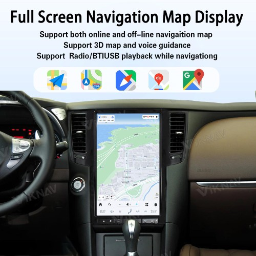 Viknav 13.6 Inch Car Radio For Infiniti FX35 2009-2013 Multimedia Player GPS Carplay 4G WIFI Head Unit Stereo Receiver