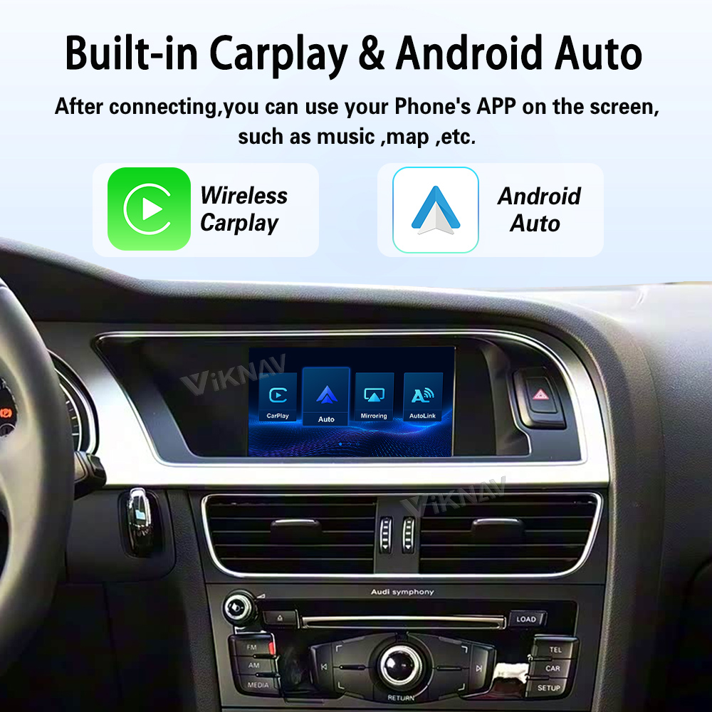 Viknav Linux System Decoder Box for AUDI A4 A5 Q5 2008-2018 Upgrade Interface Wireless Carplay Android Auto Decoding Box Autolink Airplay