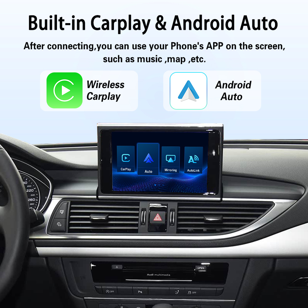 Viknav Linux System Decoder Box for AUDI A1 A4 A5 A6 A7 2009-2018 Upgrade Interface Wireless Carplay Android Auto Decoding Box Autolink Airplay