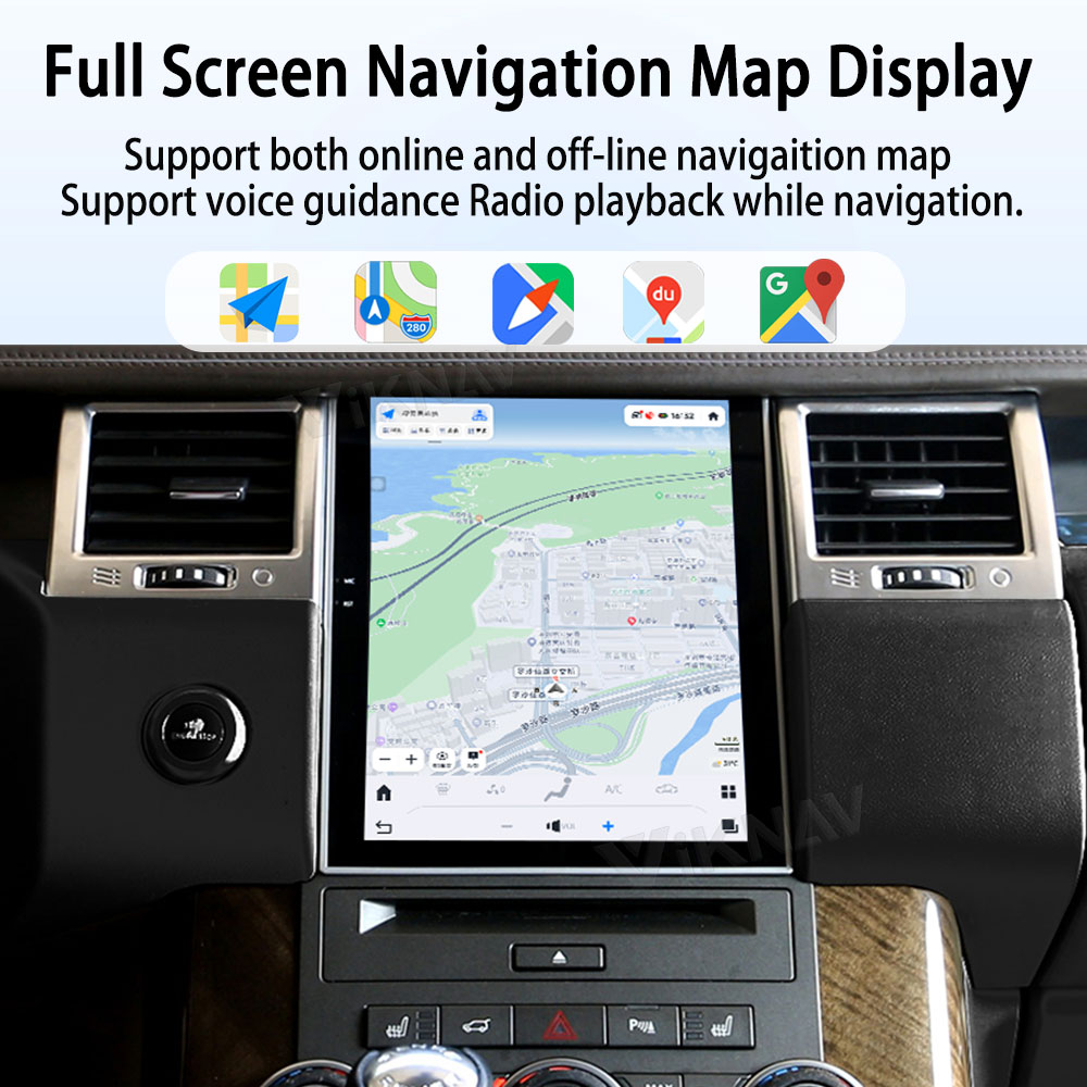 Viknav Android Radio AC Panel For Land Rover Range Sport L320 2009-2013 Wireless Carplay Android Auto Radio Touch Screen GPS Navigation Multimedia Player Air Conditioning Control