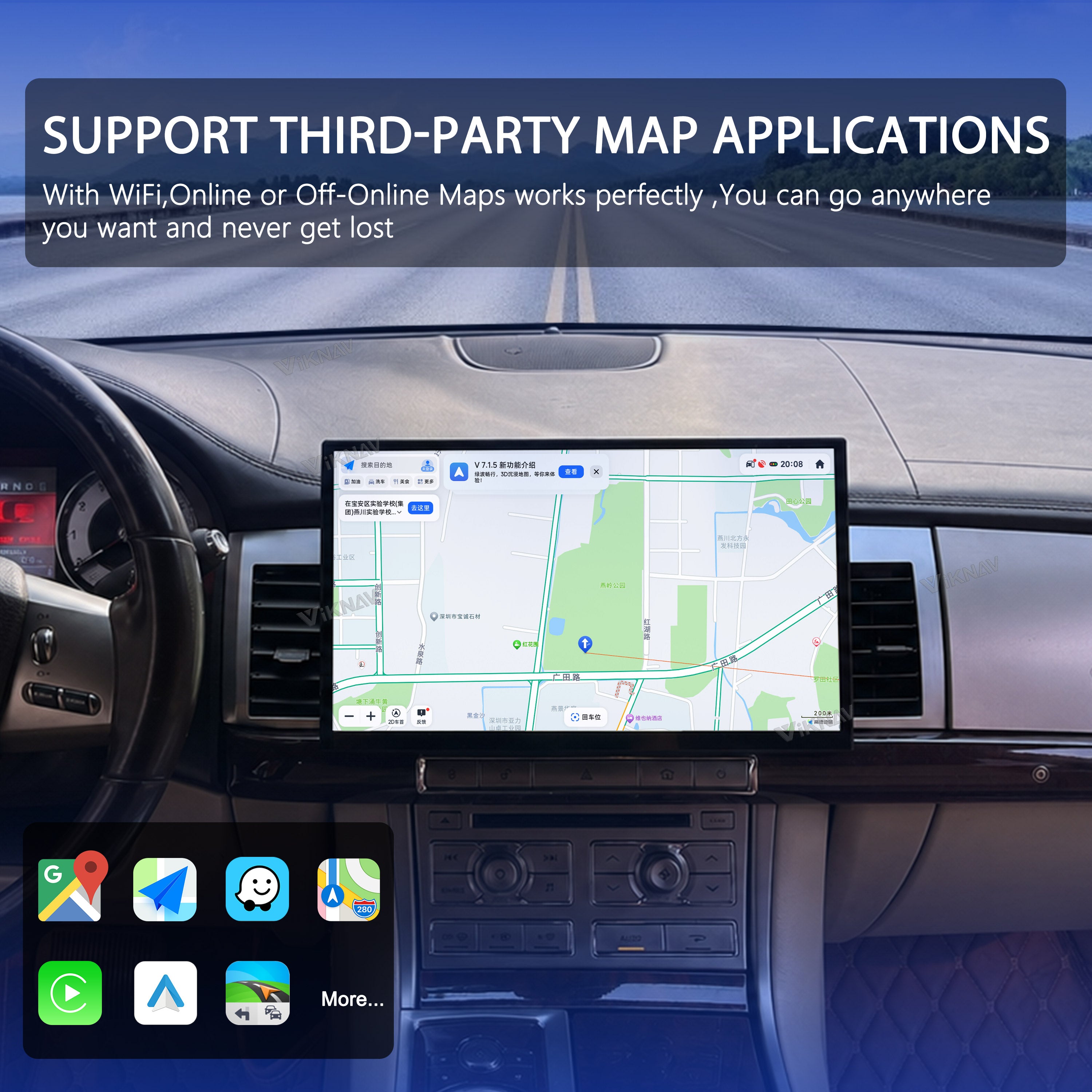 VIKNAV 13 Inch Android Car Radio For Jaguar XF 2009-2015 Auto Stereo Screen Upgrade Wireless Carplay GPS Navigation Multimedia Player